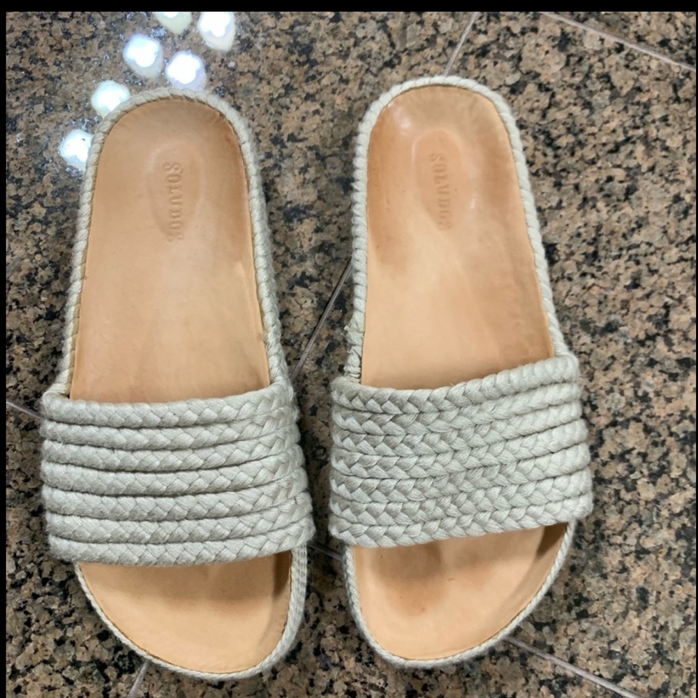 Soludos Cream Braided Sandals